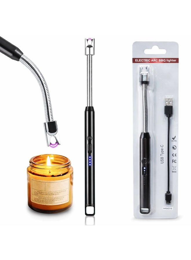 Electric Rechargeable Gas Lighter – 360° Flexible Neck Plasma Arc Lighter – Windproof & Flameless USB Type-C Igniter for Candles, Gas Stoves, BBQ & Fireworks - Image 1